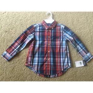 Chaps Toddler Boy Plaid Button Down Shirt Size 4